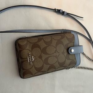Coach phone crossbody in signature canvas